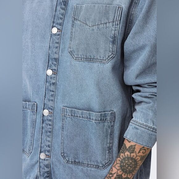 Only & Sons Saka Denim Shacket XXL - Picture 4 of 14